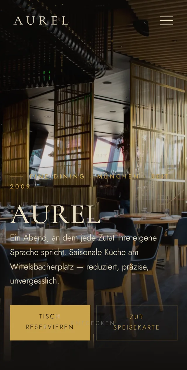 AUREL, Startseite auf dem Handy